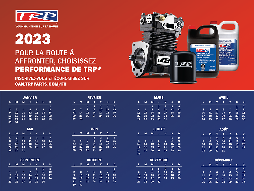 TRP Downloadable - Calendrier TRP® 2023